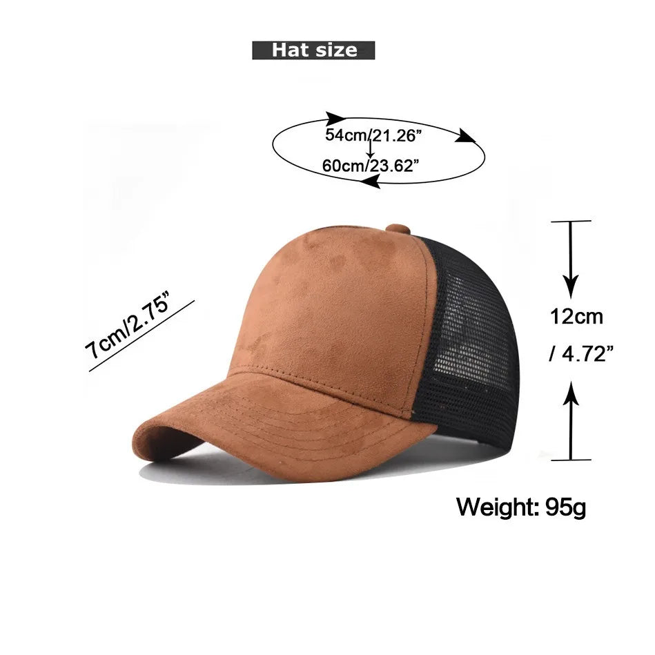 SLECKTON Custom Logo High-quality Suede Mesh Baseball Hat Letter Embroidery Brand Design Outdoor Sport Cap Wholesale Fashion
