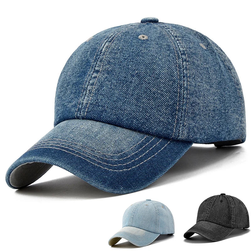 Vintage Washed Cotton Baseball Cap Men Women Denim Dad Trucker Hat Outdoor Adjustable Snapback Cap