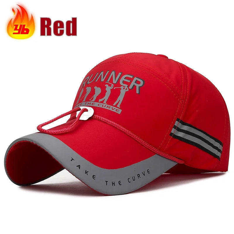 Summer With Windproof Rope Extended Brim Adjustable Cotton Baseball Cap Fishing Hat Trucker Caps Dad Hats