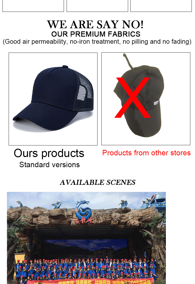 Wholesale Hat Men's Baseball Caps Unisex Casual Decorative Travel Hats Adult Tennis Caps Mesh Hats Custom Embroidery Print Logo