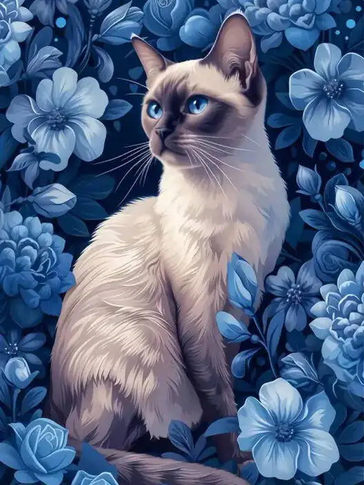 Huacan Diamond Painting New Collection Cat Animal Flower Full Round Diamond Mosaic Decor For Home