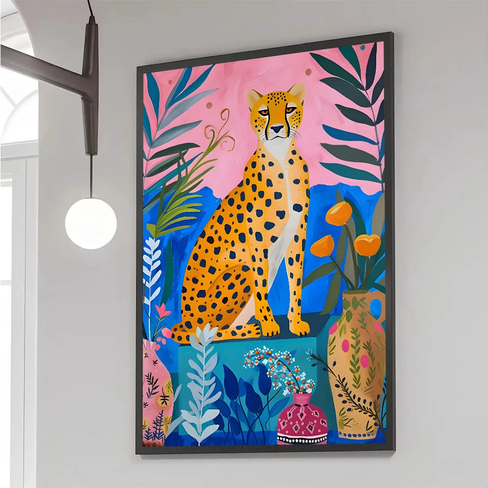 Colorful Bathtub Animal Tiger Zebra Black Cat Aesthetic Poster Paper Print Home Bedroom Entrance Cafe Art Painting Decoration