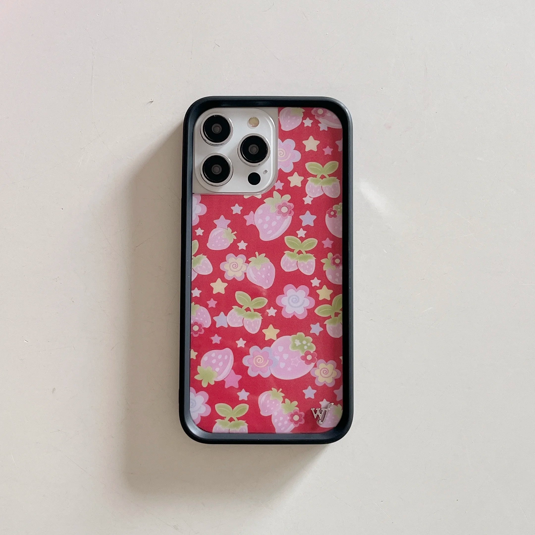 Wildflower 3D Ins Strawberry cherry Phone Case for iPhone 16 15 14 13 12 Pro Max Plus 16pro 15pro WF Cute Cartoon Cover Funda
