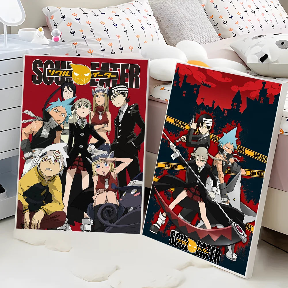 Classic Anime Soul Eater Anime Posters Sticky Whitepaper Sticker DIY Room Bar Cafe Kawaii Room Decor