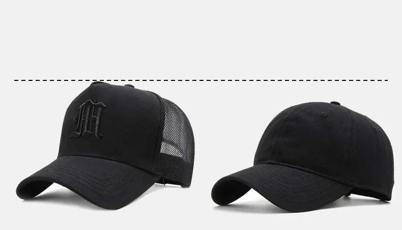 New Men's Large Size 65cm High Top Baseball Cap Tide Big Head Summer Thin Mesh Breathable Trucker Cap Embroidery Sun Hat Women