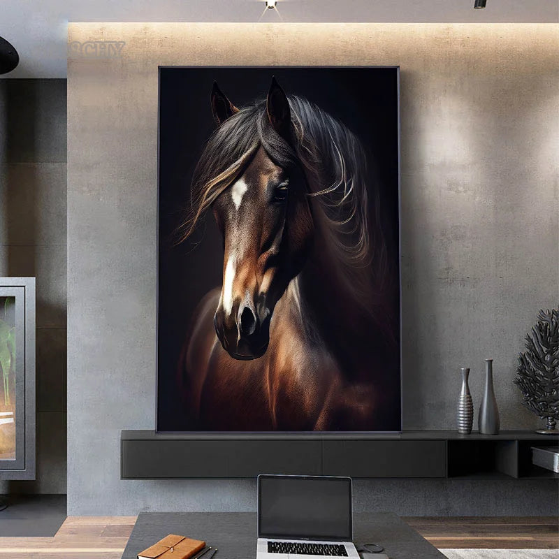 Horse Wall Art Posters Horse Running Canvas Art Print Painting Beautiful Horses Pictures for Modern Home Living Room Decoration