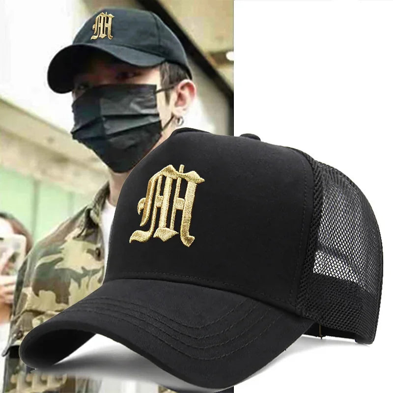 New Men's Large Size 65cm High Top Baseball Cap Tide Big Head Summer Thin Mesh Breathable Trucker Cap Embroidery Sun Hat Women