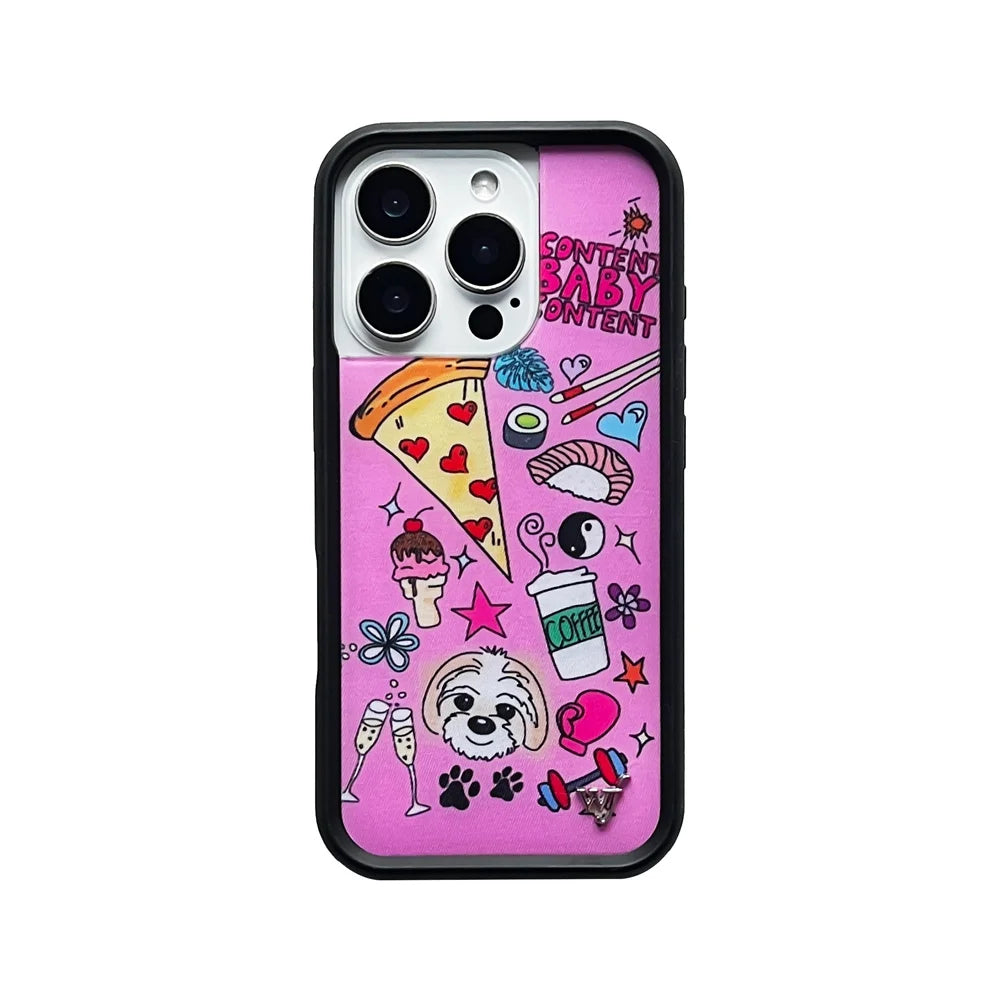 Wildflower strawberry Phone Case for iPhone 12 13 Pro 14 Pro 15 plus 16 promax Cover WF Leopard Print Cherry Cute Cartoon Cover