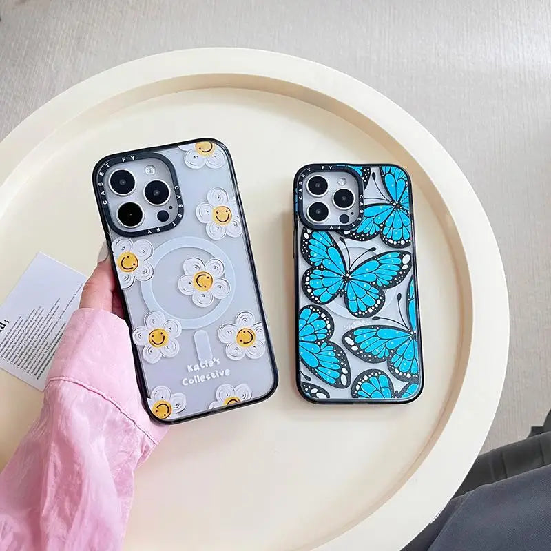 Art Oil Painting Daisy Suitable for Apple iPhone 16 ProMax Magnetic Phone Case 13 Trendy Brand 14/15plus