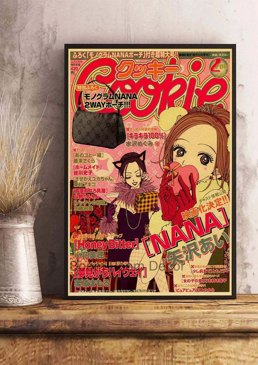 Hot Anime Posters NANA Retro Kraft Paper Sticker Poste 2021 Arrivals Bar Cafe Decor Nostalgia Gift Funny Prints Wall Paintings