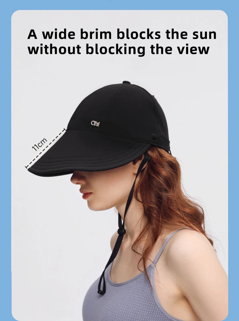 OhSunny Women Baseball Cap 2024 New Fashion Spring Summer Adjustable Sun Visor Anti-UV UPF1000+ Hats with Face Protective Scarf