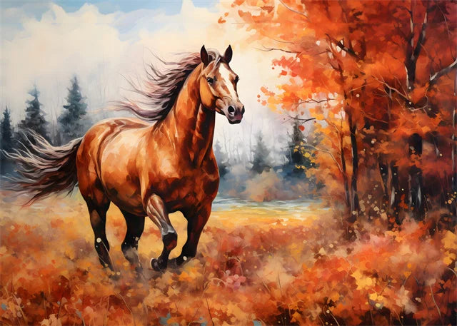 Horse Wall Art Posters Horse Running Canvas Art Print Painting Beautiful Horses Pictures for Modern Home Living Room Decoration