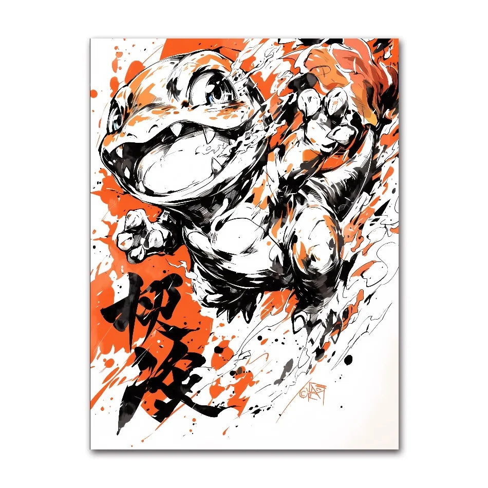 Anime Figures Pokemon Ink Painting Painting Canvas Painting Posters and Prints Wall Art Picture for Living Room Children Gift