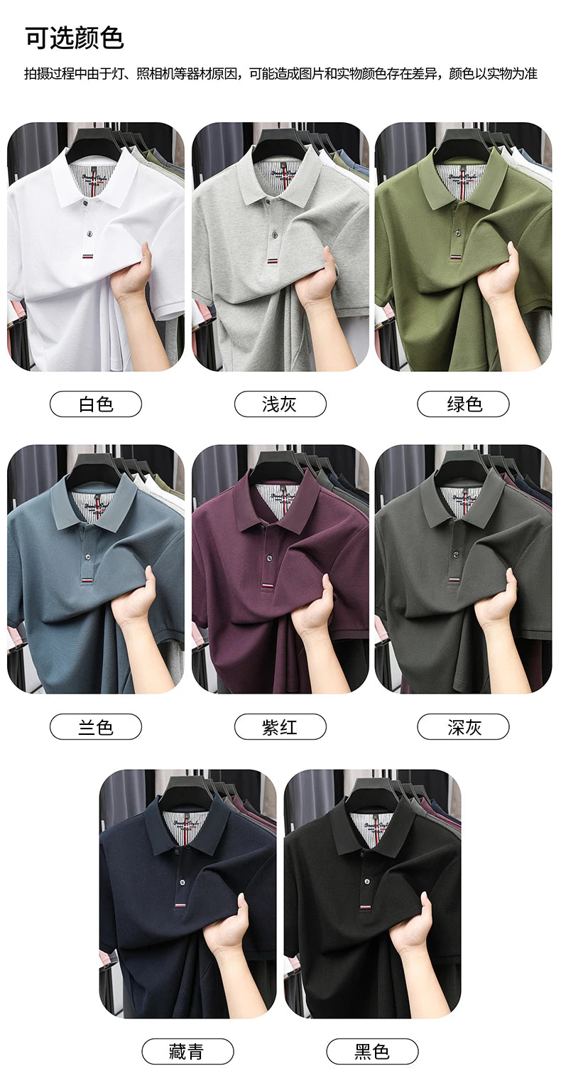 %Cotton letter jacquard lapel short sleeved T-shirt men's high-end brand Little Bee embroidery fashion trend summer polo shirt