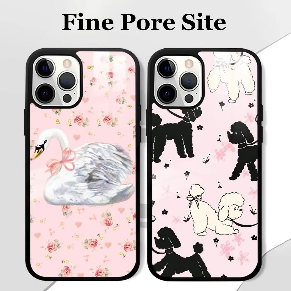 Wildflower Swan Rabbit Dog Phone Case For IPhone 16 15 14 13 12 11 Pro Xs Max Mini Plus Celulares Hard Funda
