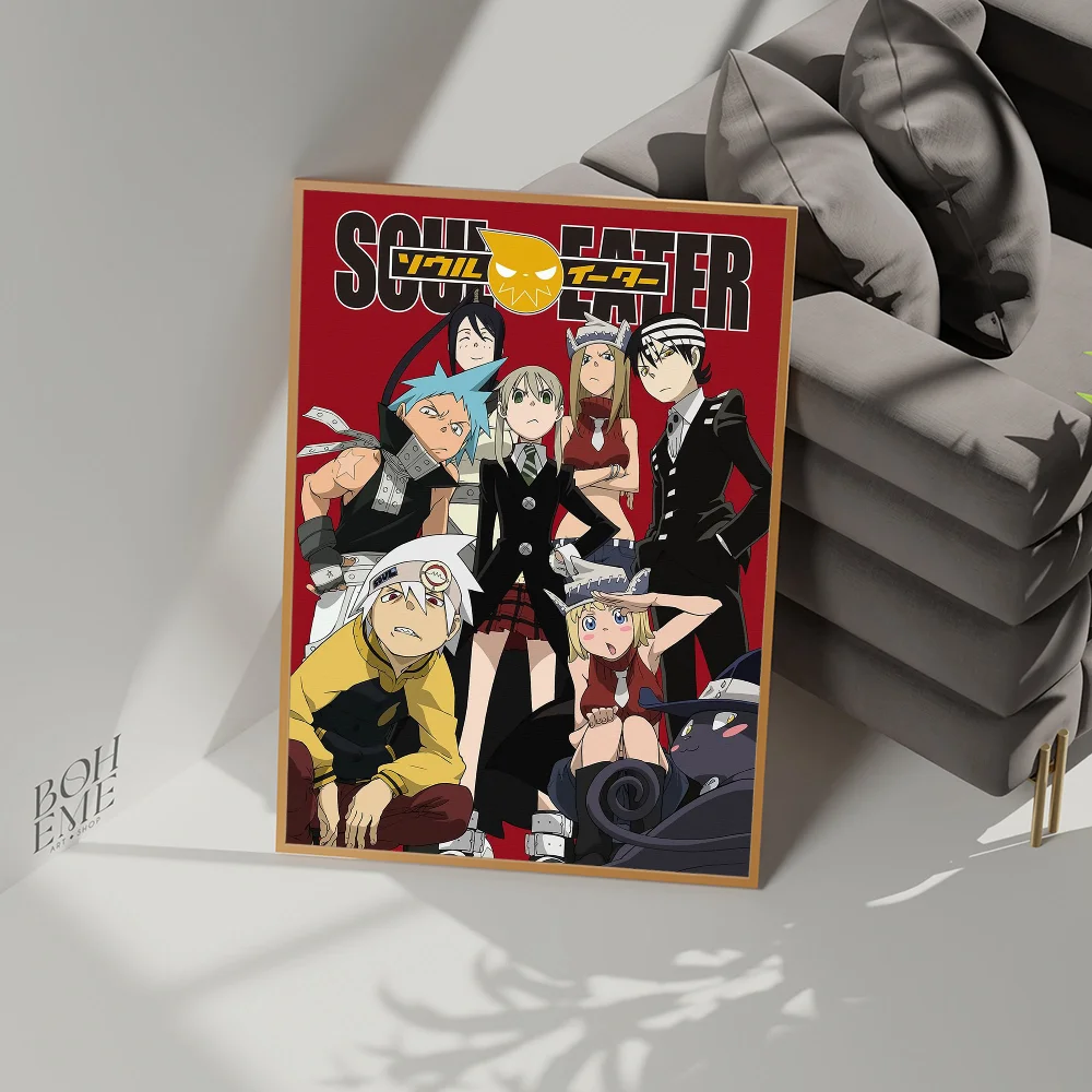 Classic Anime Soul Eater Anime Posters Sticky Whitepaper Sticker DIY Room Bar Cafe Kawaii Room Decor