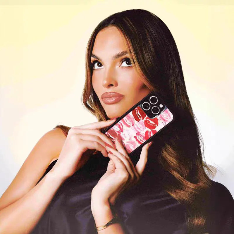 Wildflower Kensington Girls Phone Case for iPhone 12 13 14 15 16 Pro Max Plus 16Pro wf Romantic kiss mark Lipstick Lips Cover