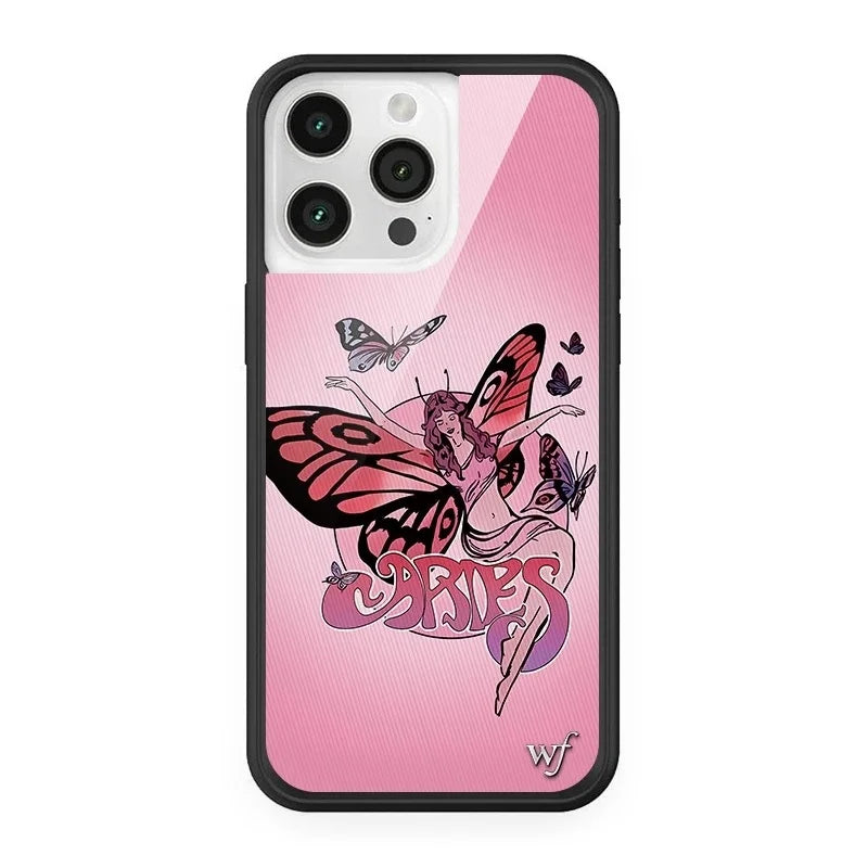 Wildflower Cartoon Cute Animal Cat Puppy Butterfly Horse Phone Case For iPhone 13 14 15 16 Pro Max WF Lovely Dancing Bear Cover