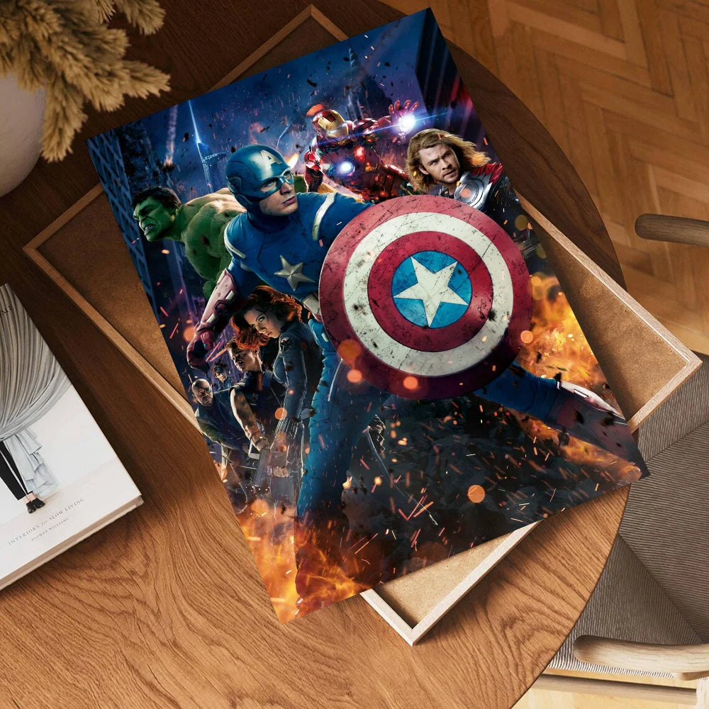 Marvel Self-adhesive Art Poster Whitepaper Prints Posters Artwork Home Decor