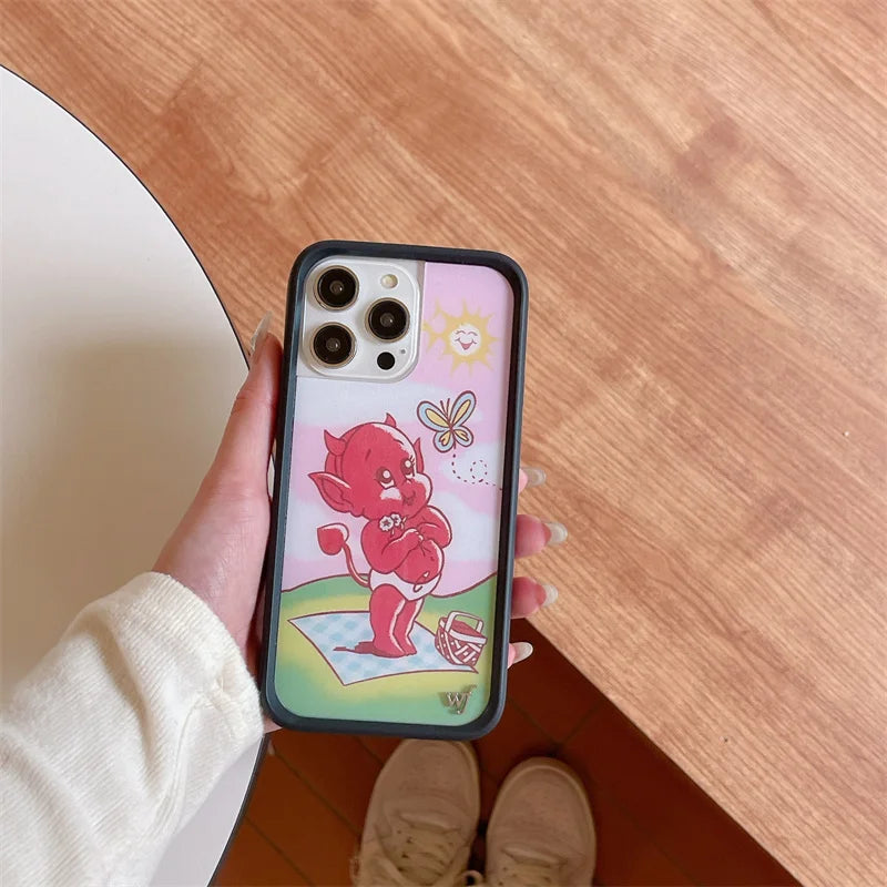 Wildflower 3D Little Angel Devil Phone Case for iPhone 16 15 14 13 12 Pro Max Plus 16pro 15pro WF Fawn Precious Pony Cute Cover