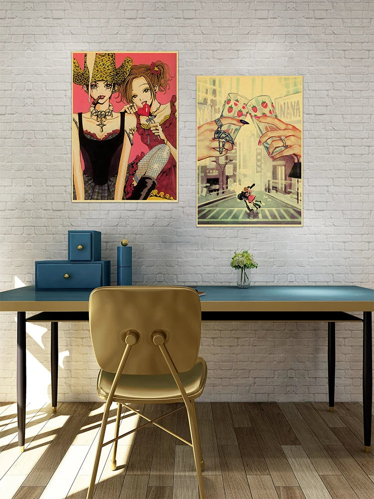 Japan Anime NANA Posters Retro Kraft Paper Sticker Poster 2021 Arrivals Bar Cafe Decor Nostalgia Gift Funny Prints Wall Painting