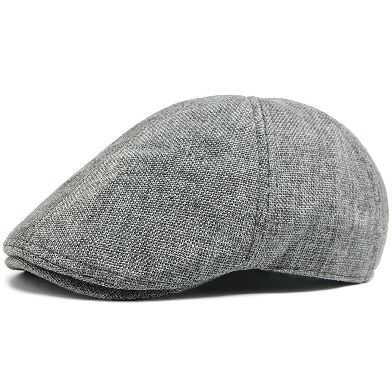 New Summer Linen Beret Men Sun Visor Flat Hat Women Fashion Berets Breathable Newsboy Cap Luxury Vintage Caps Unisex