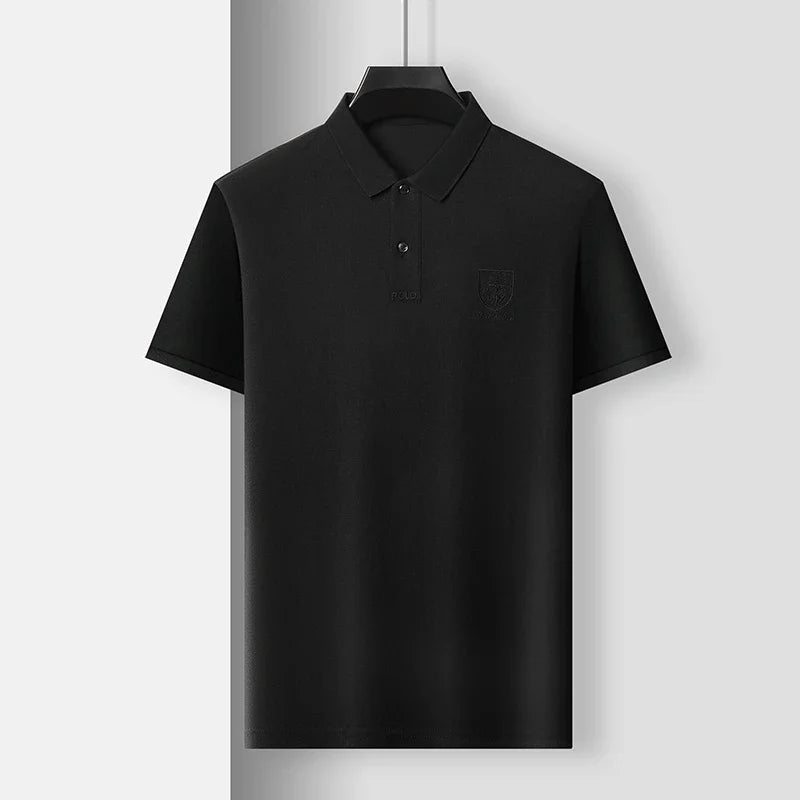 2024 Men's New Embroidered Cotton Business Leisure Short Sleeved POLO Shirt Fashion Short Sleeved Comfortable and Breathable Top