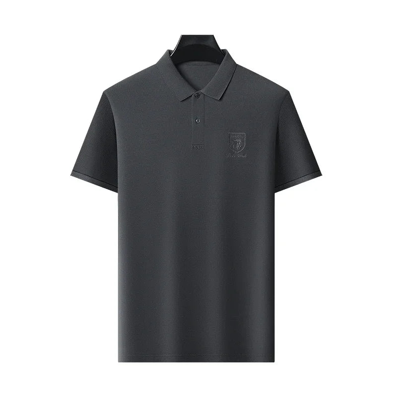2024 Men's New Embroidered Cotton Business Leisure Short Sleeved POLO Shirt Fashion Short Sleeved Comfortable and Breathable Top