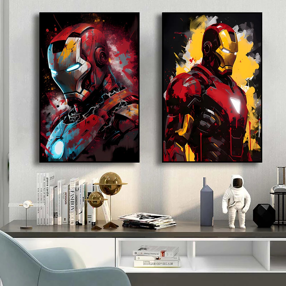 Marvel Movie Canvas Art Poster Anime Super Hero SpiderMan Iron Man Canvas Painting Home Wall Decor Prints and Children's Gifts