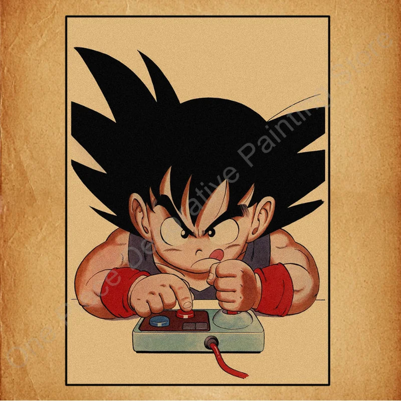 Bandai Classic Anime Retro Dragon Ball HD Poster Goku Gohan Vegeta Piccolo Friza Canvas Painting Print Wall Art Children Gift