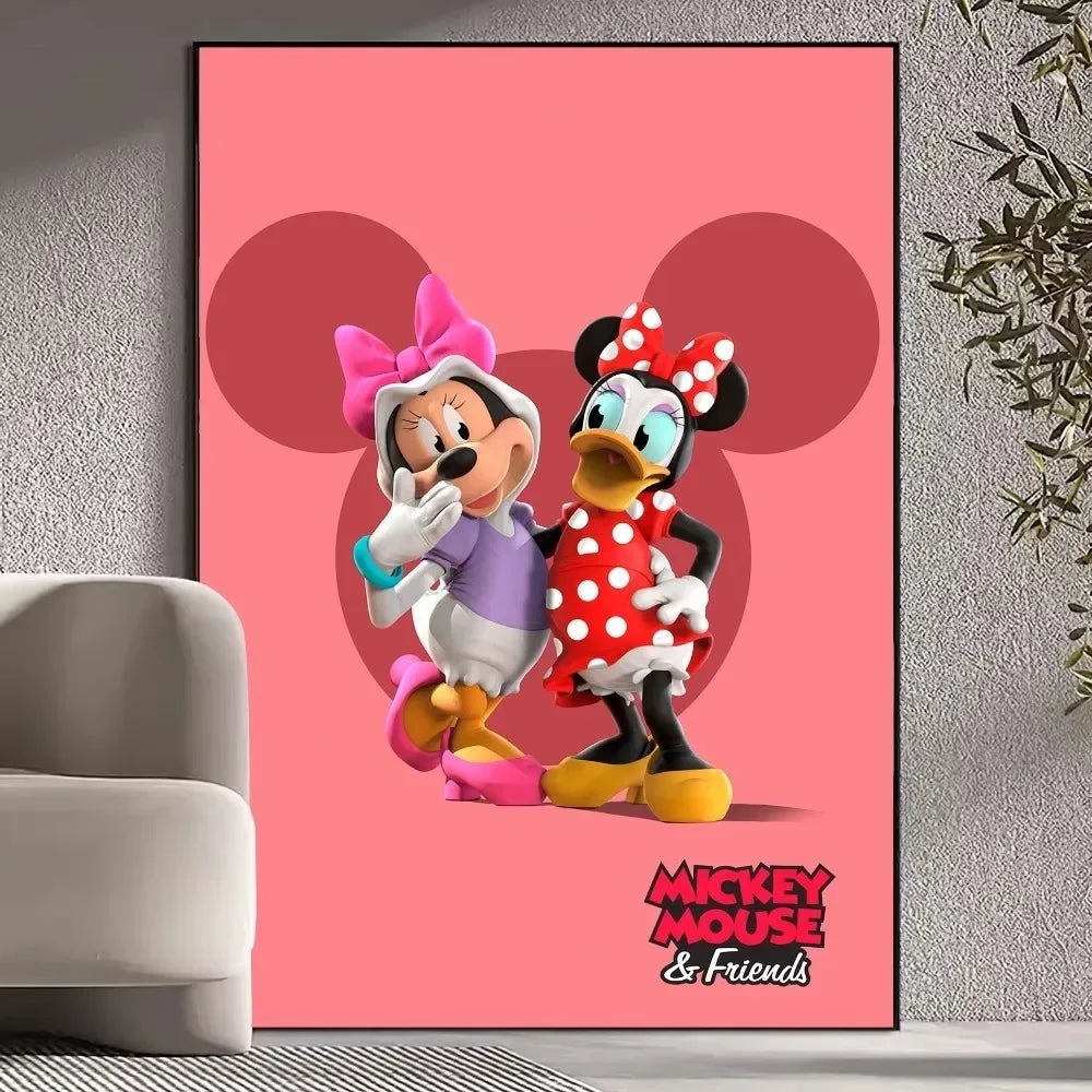 MINISO Canvas Painting Prints Wall Pictures Disney Mickey Mouse Anime Poster Living Room Decoration
