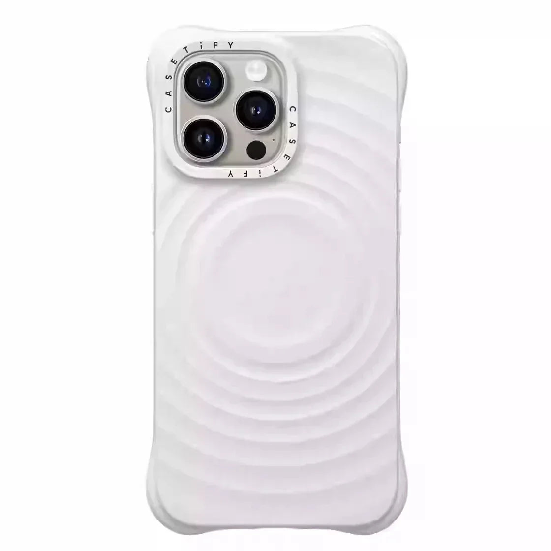 Ripple Silicone Engraved Letters Magnetic Phone Case Simple Stylish Anti-drop Protective Case for IPhone 16 Pro Max Accessories