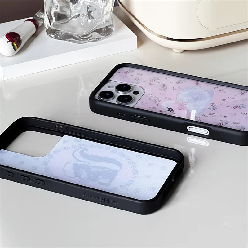 Wildflower 3D WF Metal Logo Anime Phone Case for iPhone 16 15 14 13 12 Pro Max Plus Lovely Dog Deer Camouflage Back Cover Funda