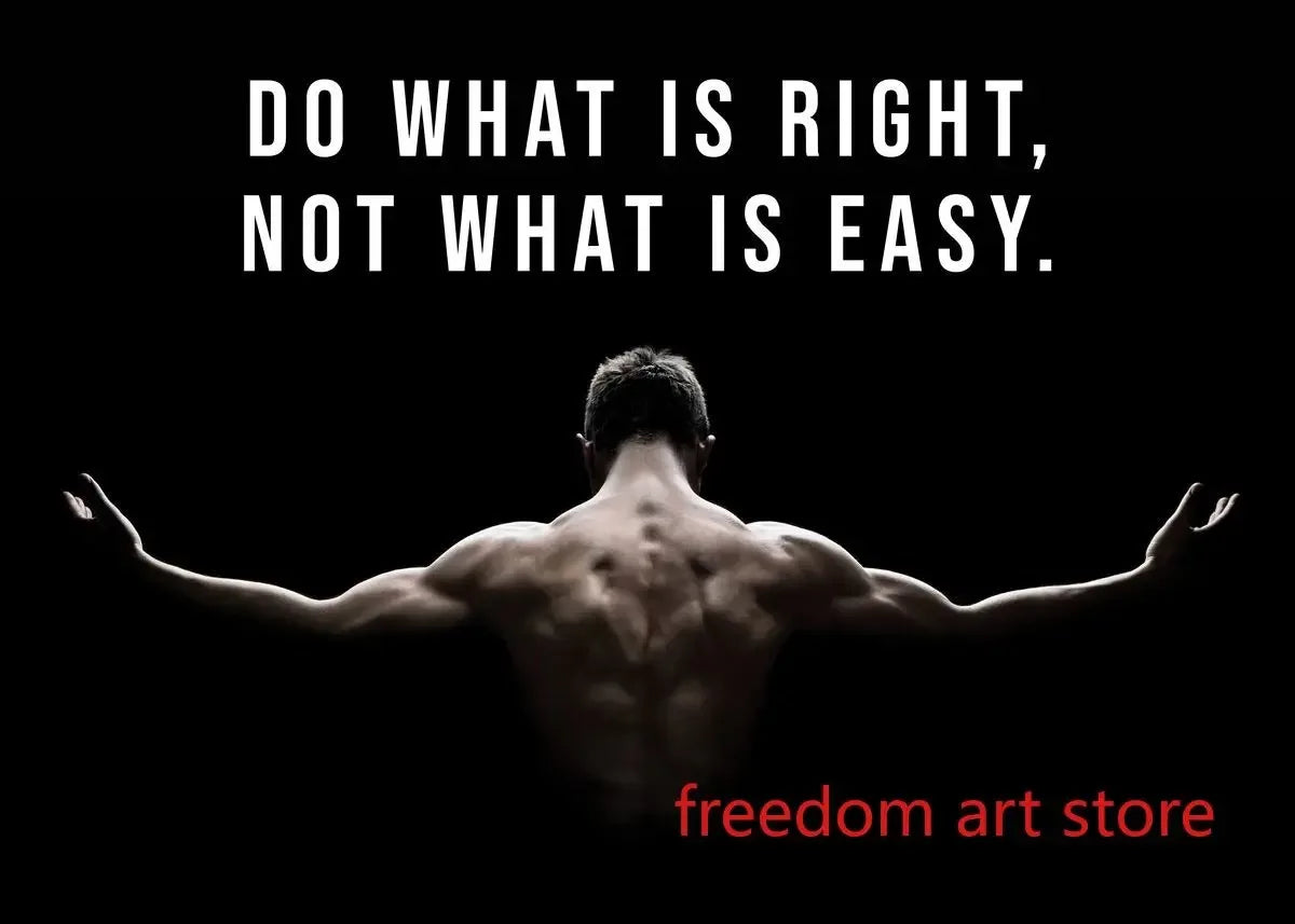 Gym Motivation Muscle Man Bodybuilding Fitness Strength Barbell Art Poster Canvas Painting Wall Print Picture for Home Gym Decor