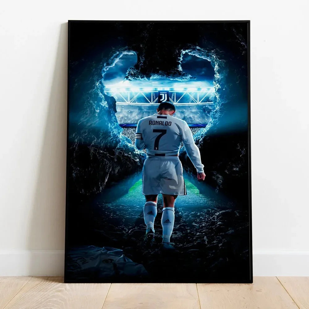Portugal Super Football Star C-CR7 Poster Prints Motivational Quotes Canvas Painting Soccer Fans Room Decor No Frame
