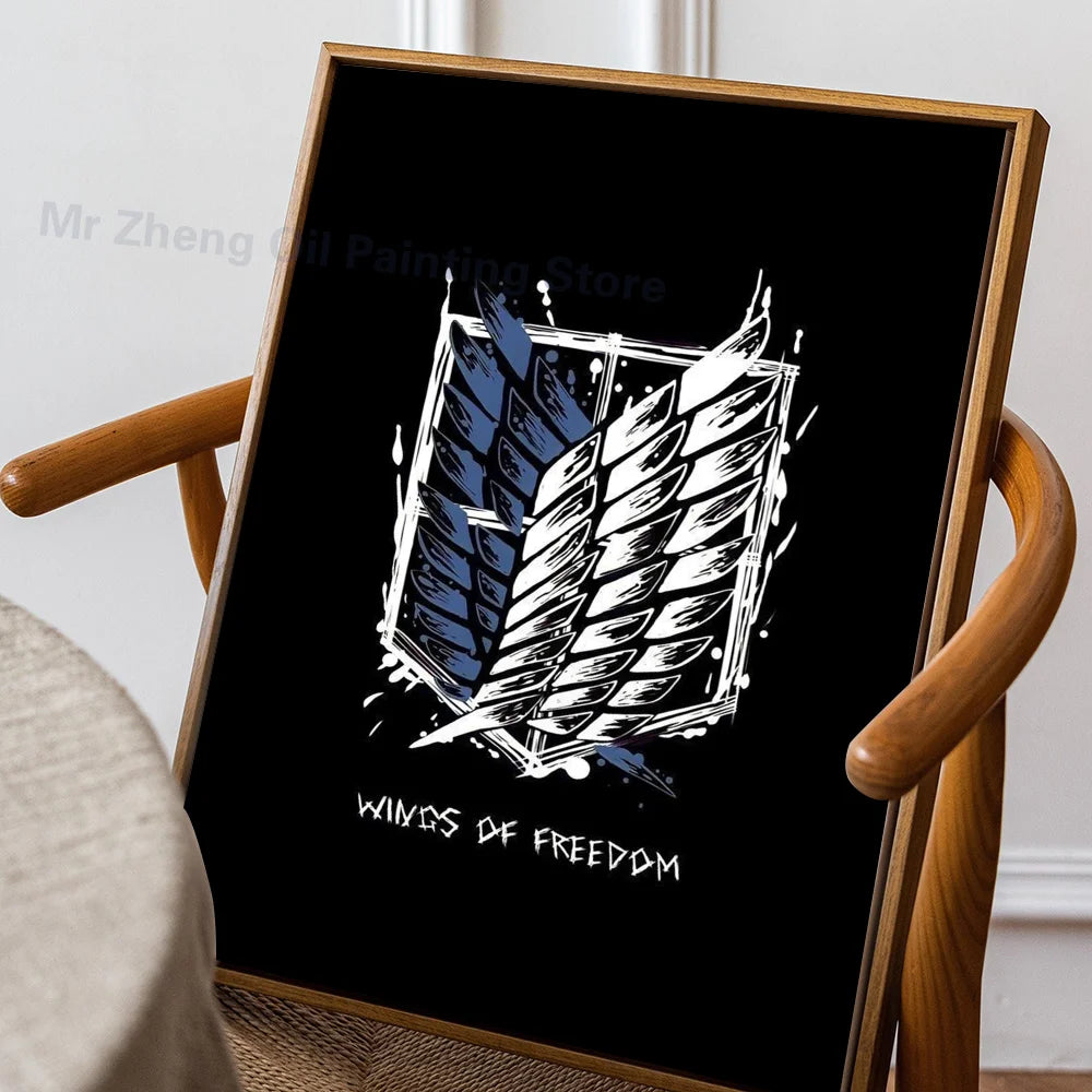 1PC Attack On Titan Poster Self-adhesive Art Waterproof Paper Sticker Coffee House Bar Room Wall Decor