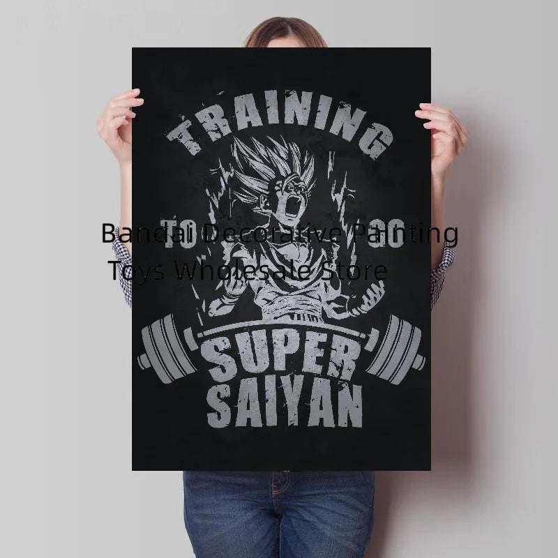 Bandai Classic Anime Goku Vegeta Dragon Ball Mural Cartoon Home Decor Living Room HD Poster Painting Christmas Gift for Children