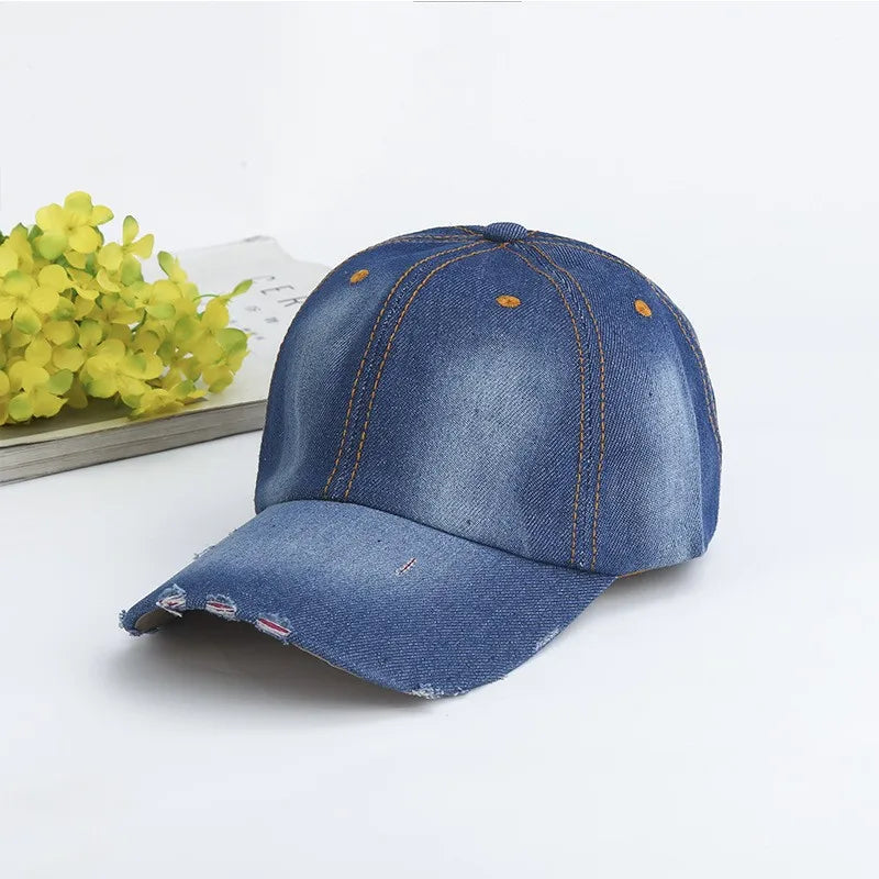 Vintage Washed Cotton Baseball Cap Men Women Denim Dad Trucker Hat Outdoor Adjustable Snapback Cap