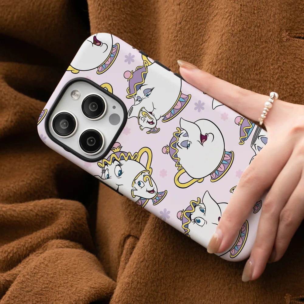 Mrs Potts And Chip Phone Case Phone Case Film shell For iPhone 16 15 14 13 12 11 Pro Max Plus