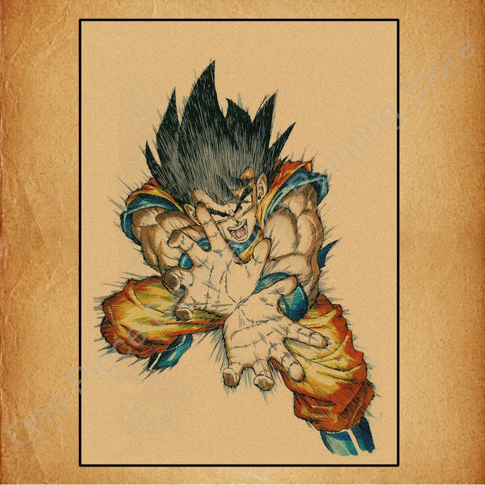 Bandai Classic Anime Retro Dragon Ball HD Poster Goku Gohan Vegeta Piccolo Friza Canvas Painting Print Wall Art Children Gift