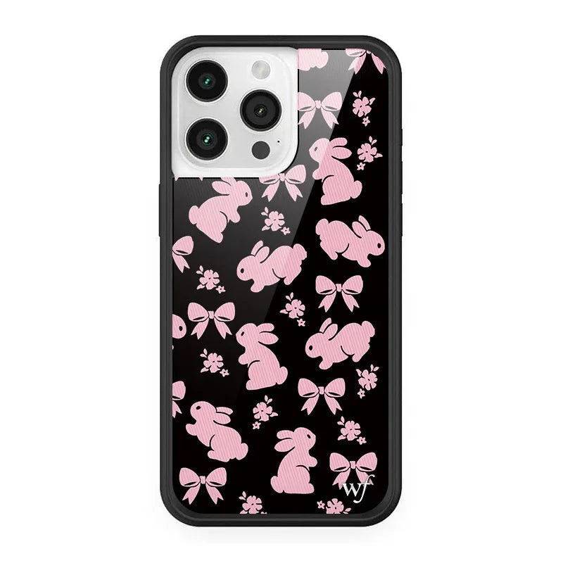 Wildflower Cartoon Cute Animal Cat Puppy Butterfly Horse Phone Case For iPhone 13 14 15 16 Pro Max WF Lovely Dancing Bear Cover
