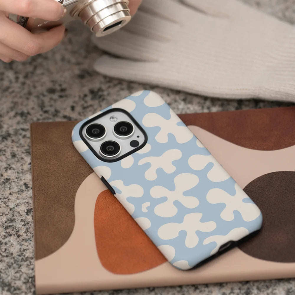 BabyBlue Cream Abstract Softness Phone Case Phone Case Film shell For iPhone 16 15 14 13 12 11 Pro Max Plus