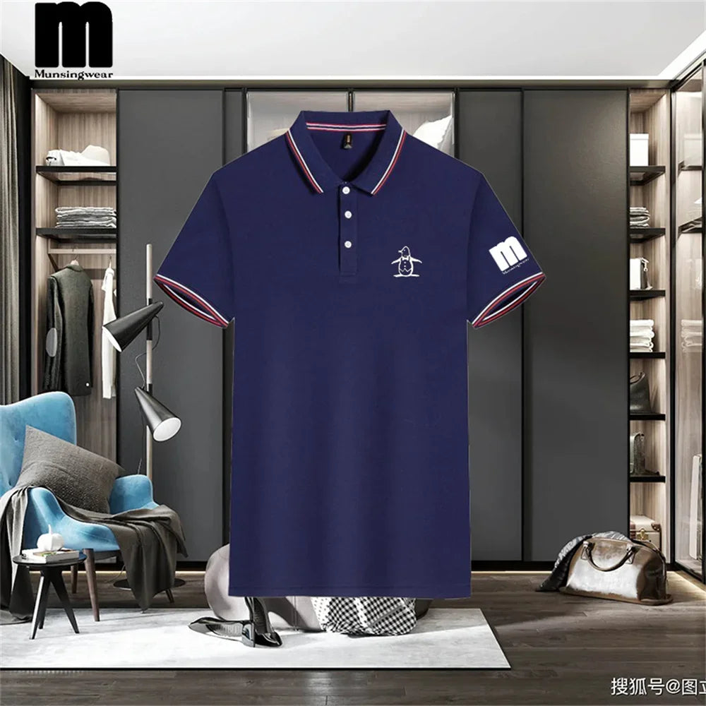 Summer Men's Polo Shirt Short Sleeve Collar Button T-shirt Men's Casual Fashion Street Wear Lightweight Jogging Top