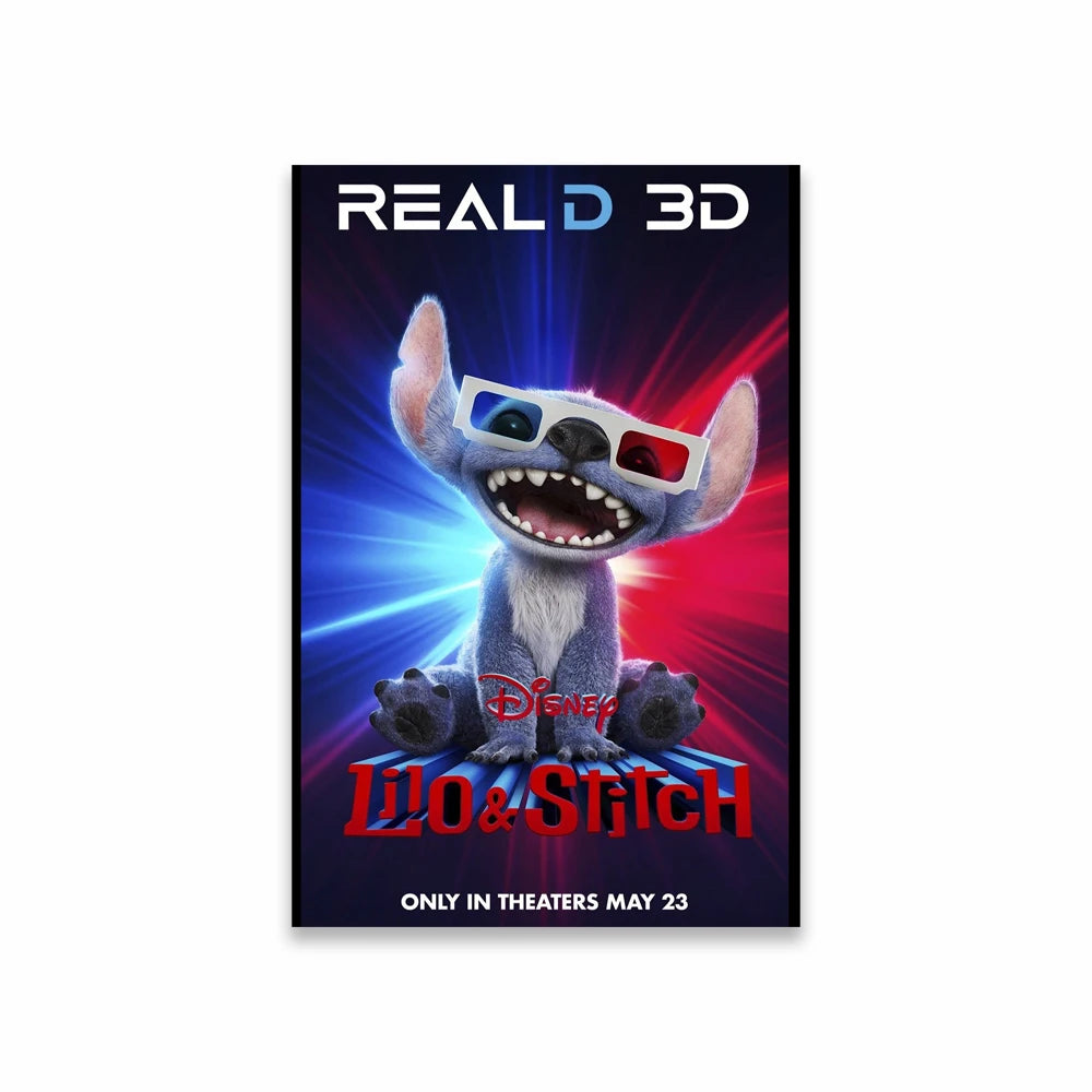 Cartoon Movie Lilo & Stitch 2025 Canvas Painting Fun and Motivational Film Poster Movie Prints Stitch Wall Art Decoration