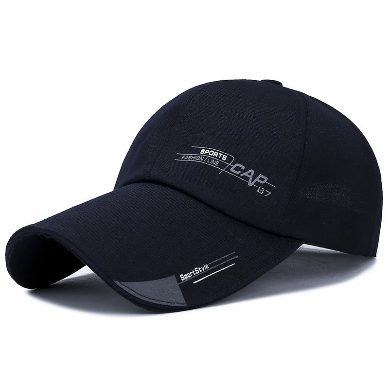 2024 Sports Baseball Cap Summer Long Visor Brim Shade Sun Hats Mens Snapback Hats Peaked Cap Outdoor Baseball Cap Bone Gorras