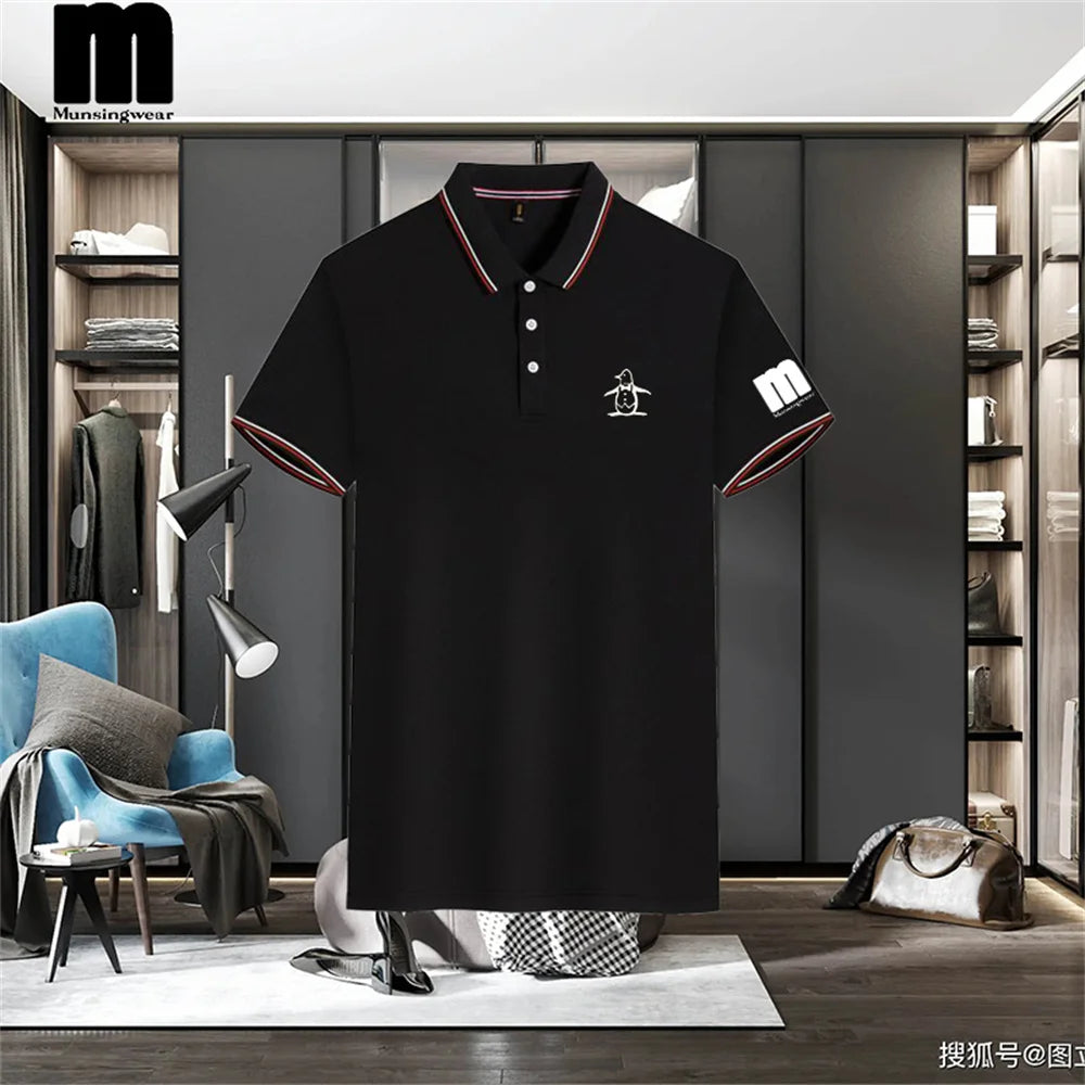 Summer Men's Polo Shirt Short Sleeve Collar Button T-shirt Men's Casual Fashion Street Wear Lightweight Jogging Top