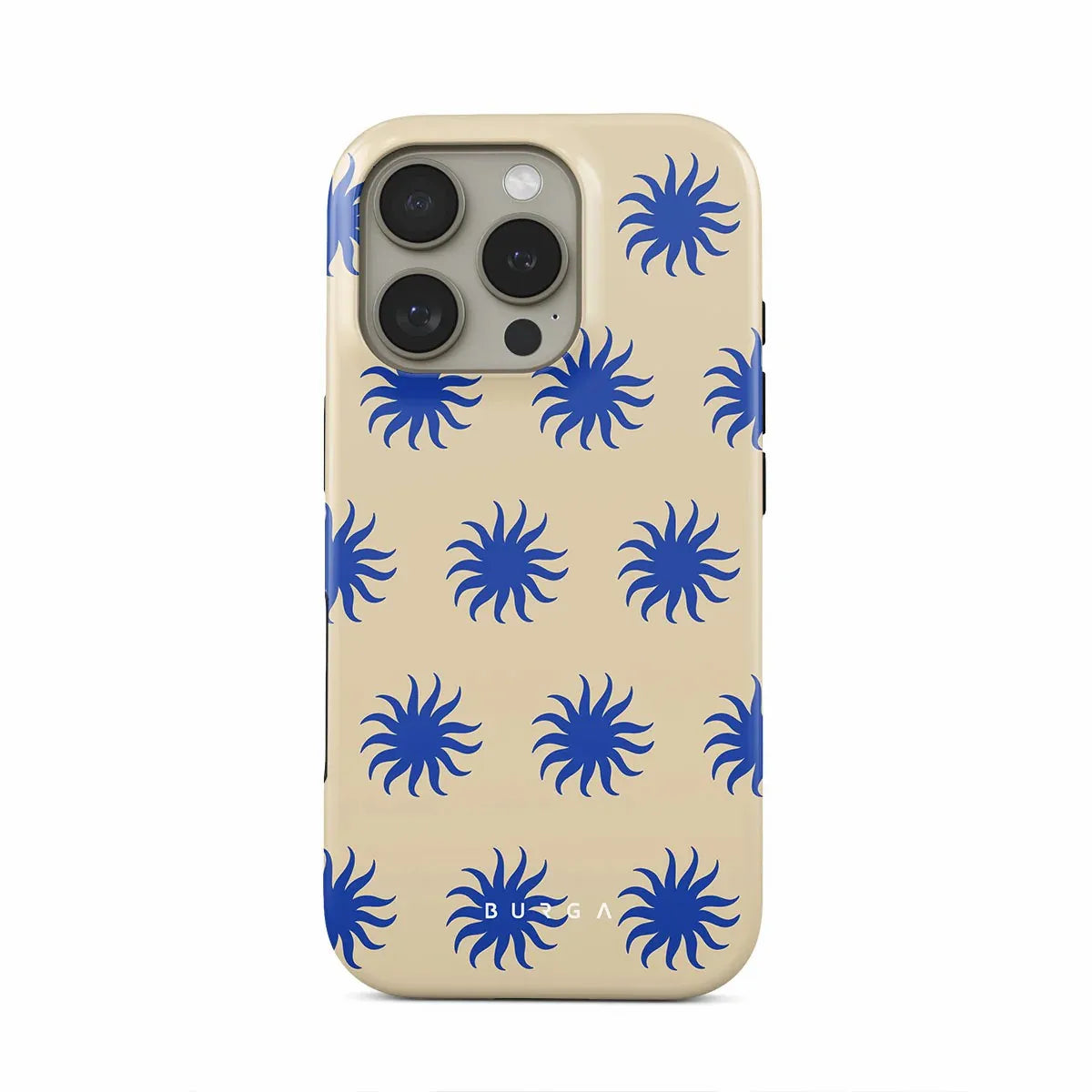 Blue Sun BURGA Phone Case for iPhone 16 15 14 13 12 11 X XS XR XSMAX 7 8 Pro Max Plus Luxury Double-layer Back Cover