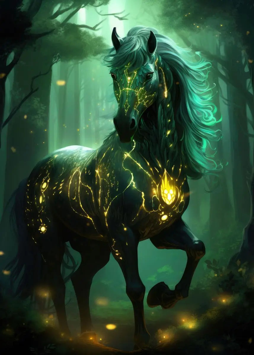 Fantasy Horses Poster Magic Natural Animals Fantasy Prints Canvas Painting Wall Art Pictures Home Living Room Modern Decoration