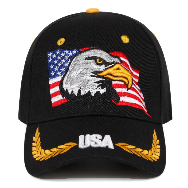Unisex USA Eagle Embroidery Baseball Caps Spring and Autumn Outdoor Adjustable Casual Hats Sunscreen Hat