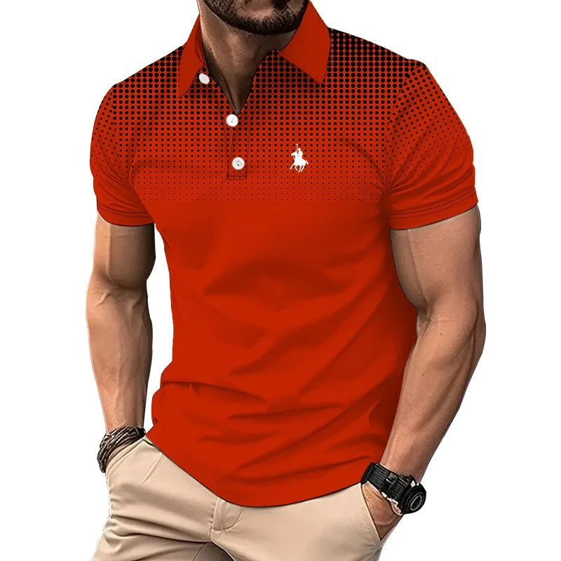 Men Clothes New Summer Short Sleeve Sport Lapel Polo Shirt Men Personality Casual 3D Digital Print Polo Shirt Men Sport Polo